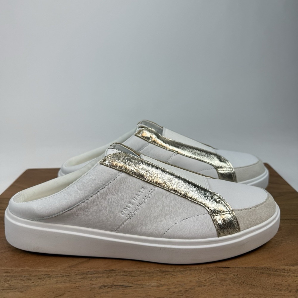 New Womens Cole Haan Grand Crosscourt Coaster White Mule Sneaker Shoes Size 11 B